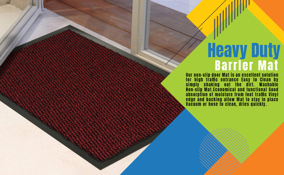 FunkyBuys Barrier Mat Large Door Mat Rubber Backed Medium Runner