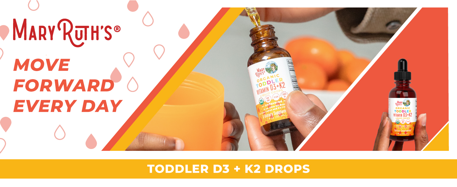 Gotas de vitamina D3 + K2 para crianças, sem sabor, Org, 1 onça