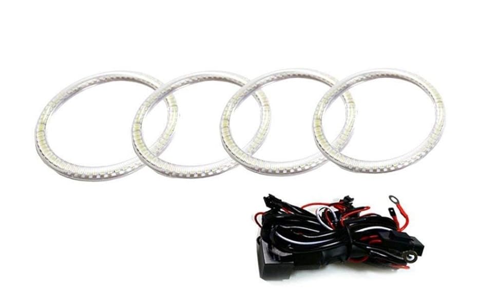 iJDMTOY 7000K Xenon White LED Angel Eye Halo Rings Kit