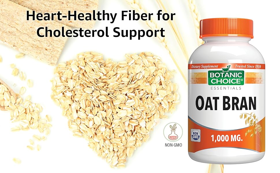 Botanic Choice Oat Bran 1000mg Daily Fiber Supplement, 90