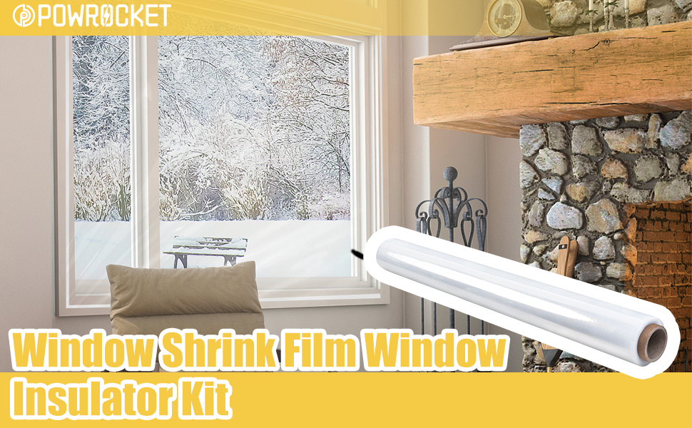 Powrocket Window Shrink Film Window insulator Kit,62inch x 900inch