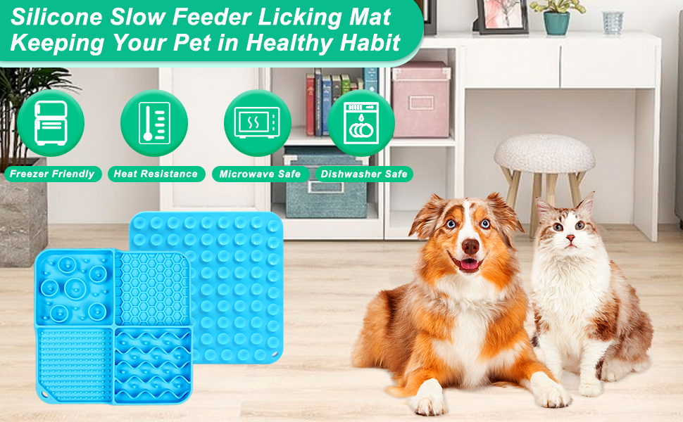 Vivifying Licky Mats for Dogs and Cats, Silicone Slow Feeder Dog Bowls