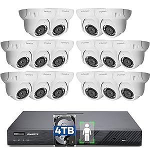 onwote 16 channel 16ch nvr poe ip security camera system 4k 8mp wired