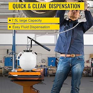 Sistema di erogazione industriale o commerciale con segnaletica di sicurezza gialla con il testo «QUICK & CLEAN DISPENSATION».