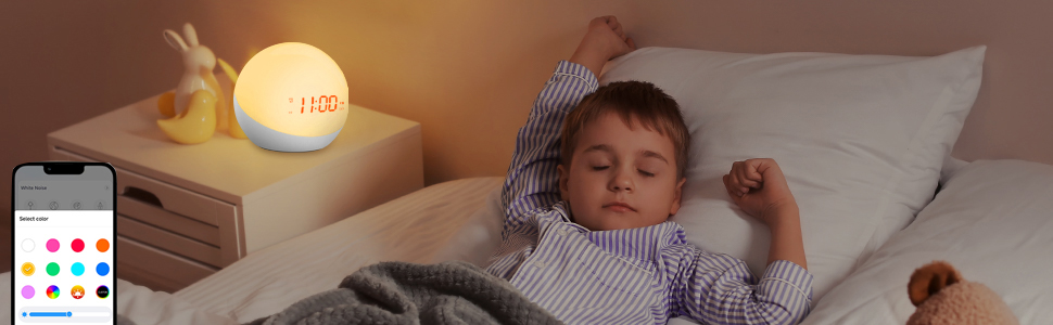 Make family routines colorful and sound via an app using bluetooth