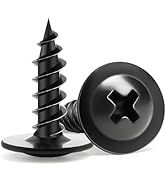 Wood Screws 1/2 Inch, 160 PCS FIXLINK Premium Phillips Truss Head Black Wood Screws, Self Tapping...