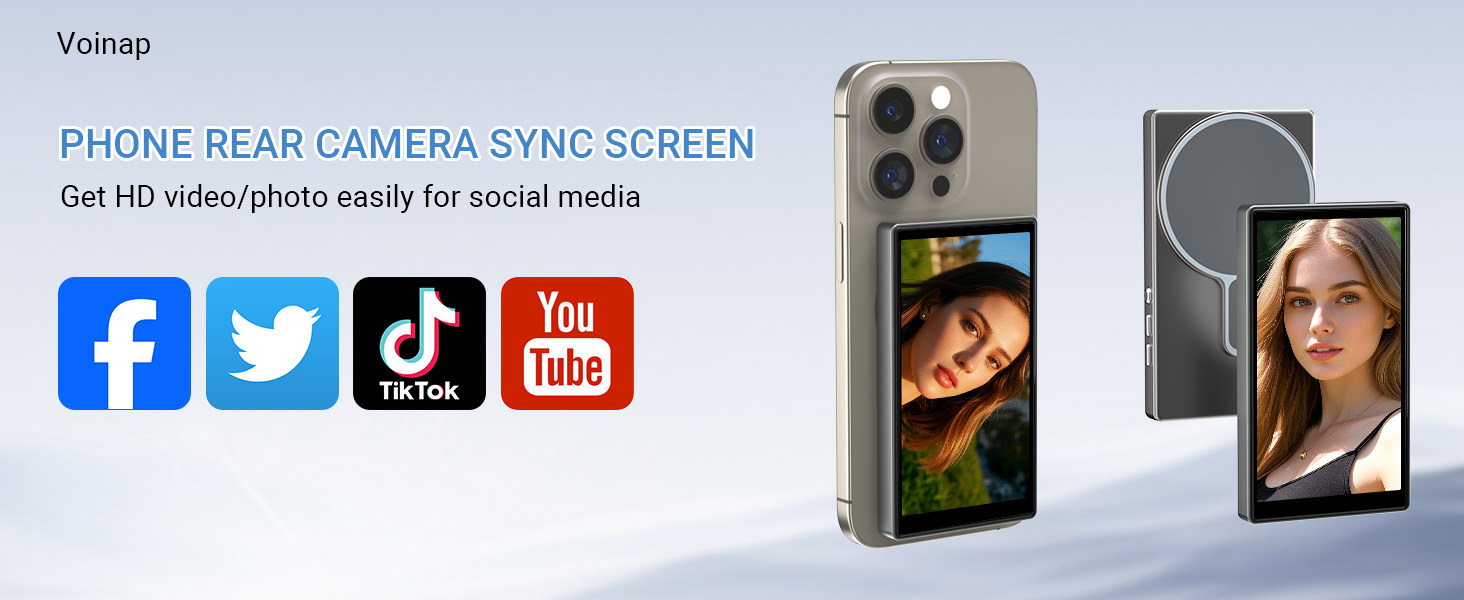 Magnetic Back Camera Monitor for iPhone Android