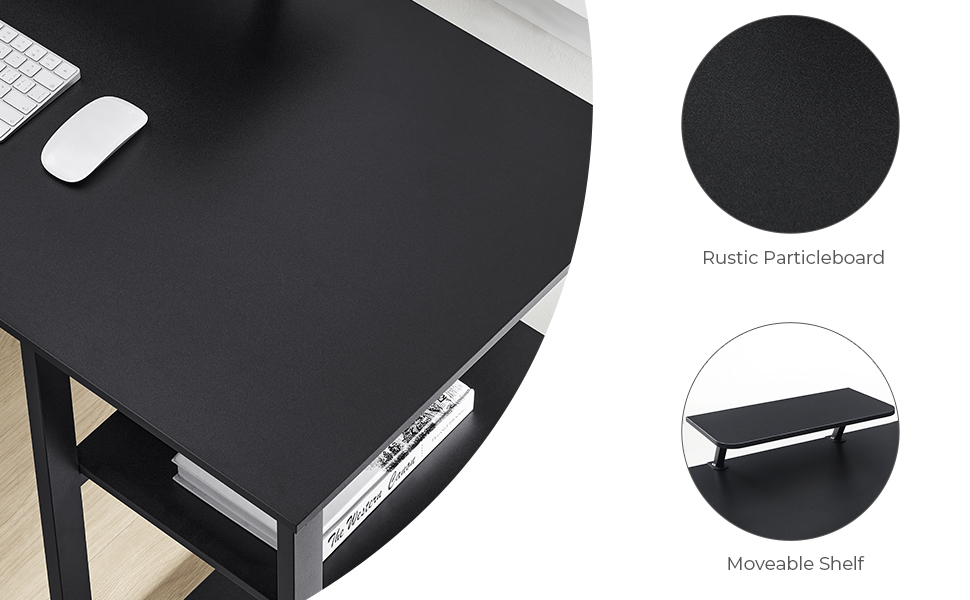 GreenForest Computer Desk with Monitor Stand and Reversible