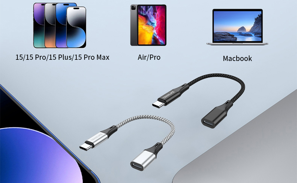 TRANLIKS USB C to Lightning Female Adapters 60W PD Fast Charging and