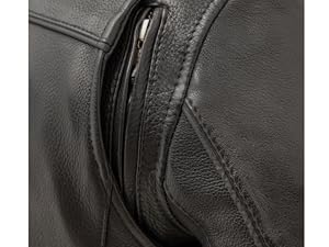 Zippered Action Back of mens leather jacket