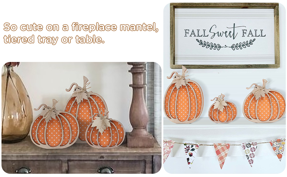 Fall Decor-Wooden Autumn Pumpkin Fall Decorations for Home