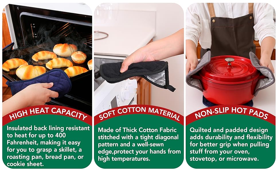 Joyhalo 6 Pack Pot Holders for Kitchen Heat Resistant Pot Holders Sets Oven Hot Pads