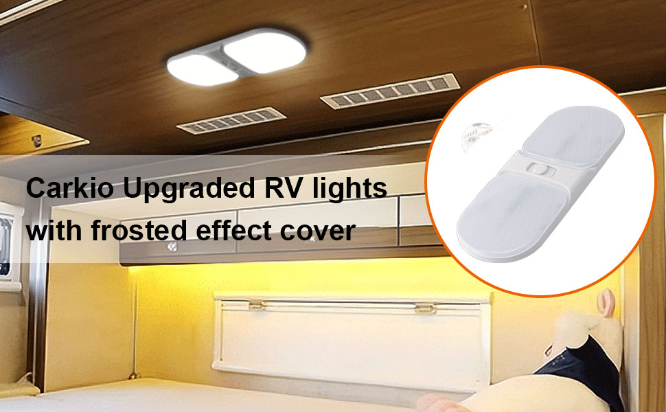 12V Led RV Ceiling Light ThreeWay Switch 126 Led Frosted
