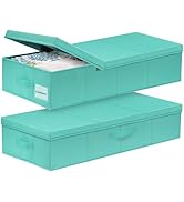punemi Under Bed Storage With Lids, 2 Pack Large Underbed Storage Containers Clothes W/ 3 Handles...