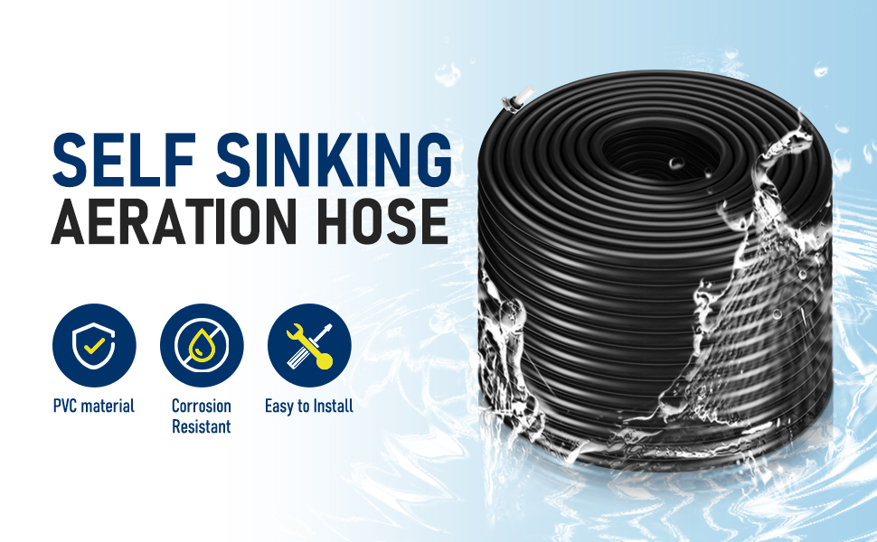 328 Ft Rubber Self Sinking Aeration Hose, Irrigation Tubing