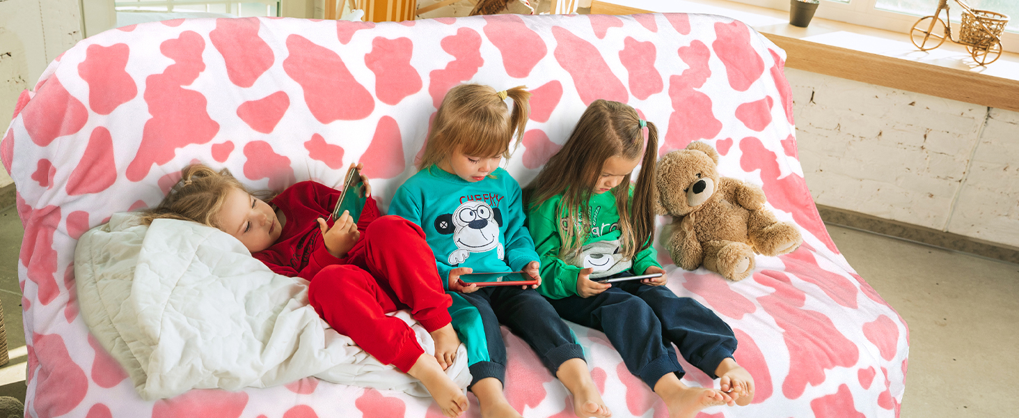 pink cow blanket