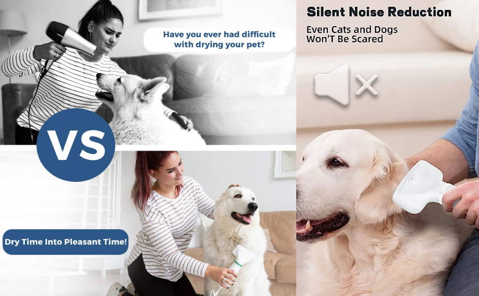 Dog Hair Dryer Brush - Dog Hair Grooming Dryer Blower Slicker Brush