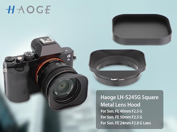 レンズ(単焦点) Fe 40mm f2.5 G + hoage hood Amazon.com : Haoge LH-S245G Metal Bayonet Square Lens Hood