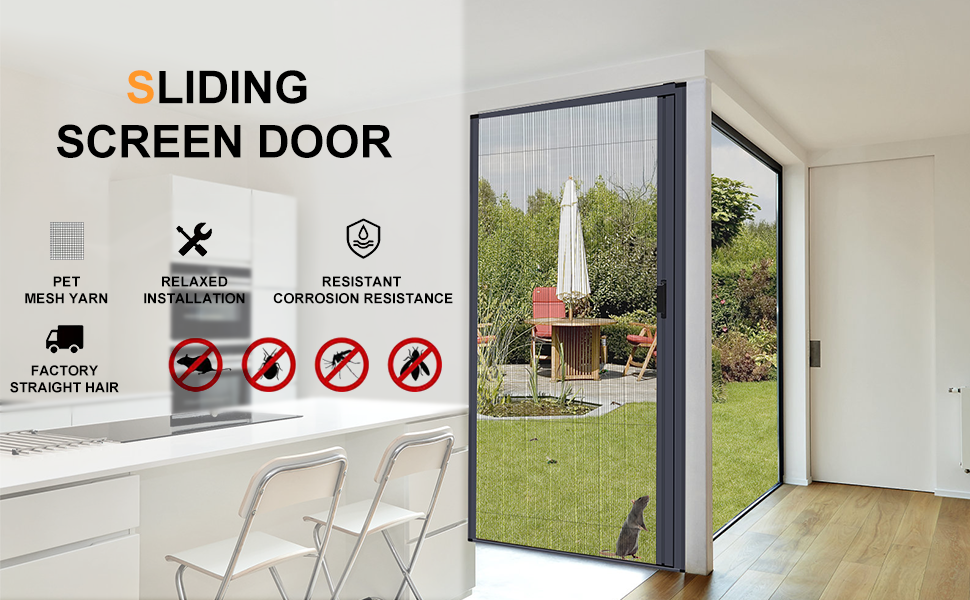 Megatree Sliding Mesh Screen Door,Retractable Screen Doors,Suitable for