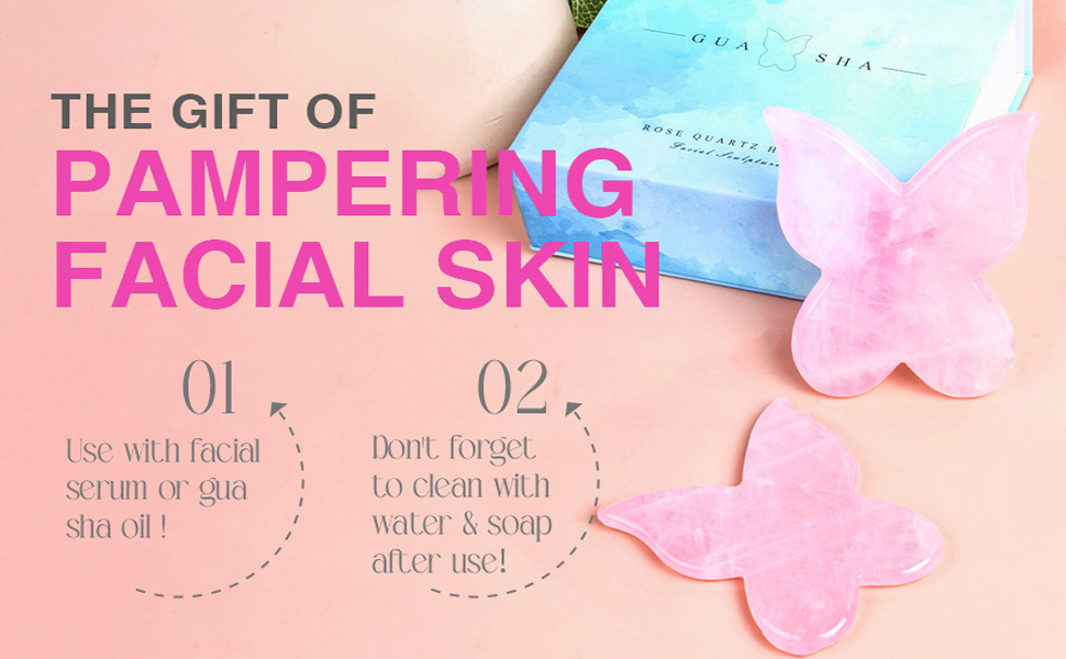Butterfly Gua Sha Facial Tools Rose Quartz Gua Sha Stone