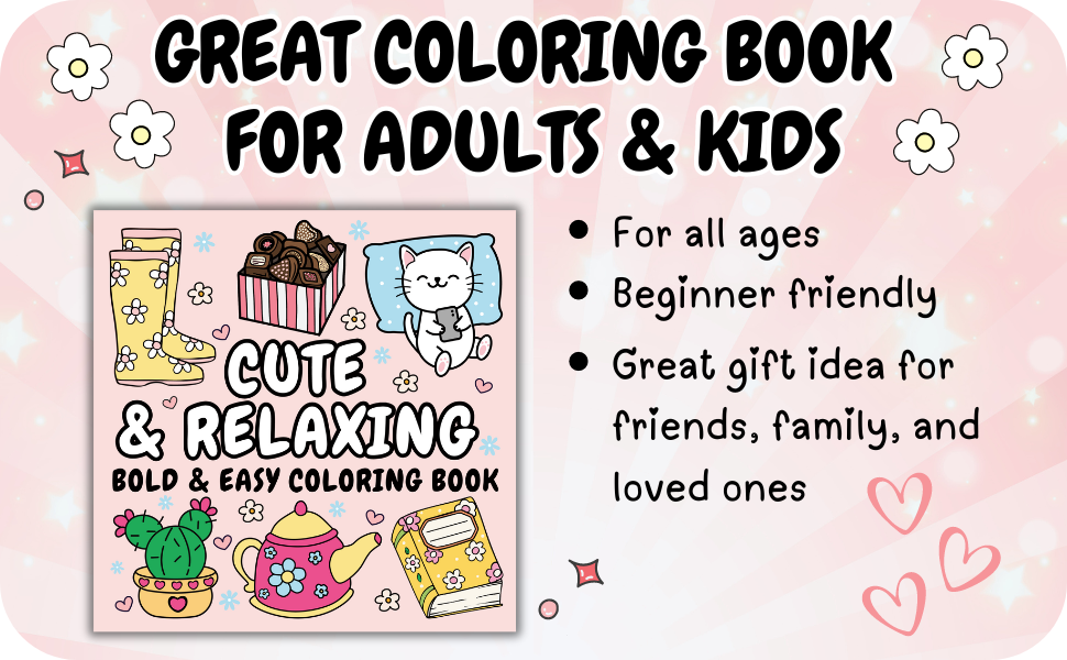 Amazon.com: Cute & Relaxing: Bold and Easy Coloring Book for Adults and