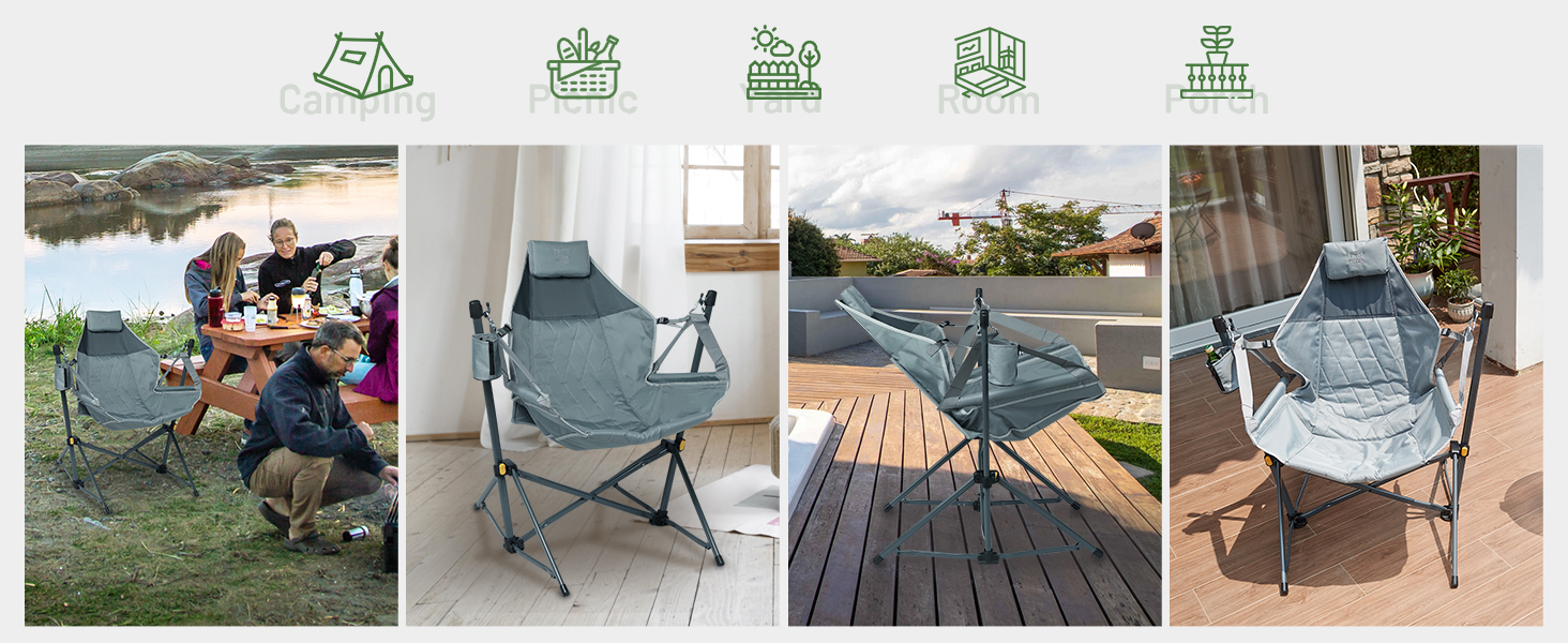 TIMBER RIDGE Hammock Camping Chair with Adjustable Backrest