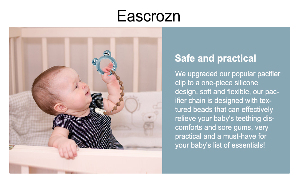 silicone baby pacifier clip