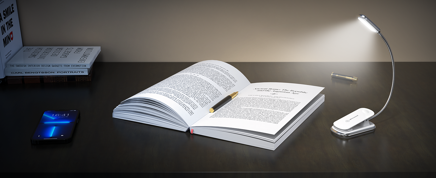 Glocusent Posh Premium Reading Light for Books with Timer, 16 LED