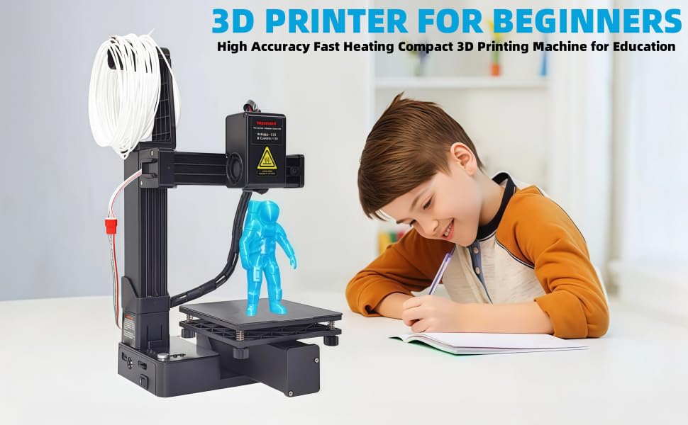 3D Printer Mini, 4 x 4 x 4 Inch Printing Compact 3D Printer, Portable Small 3D Printer with Removable Build Plate, 0.4mm Metal Nozzle 3D Printer for Beginners 10 3d printer under 100 dollar 3d printer cheap 3d printer
