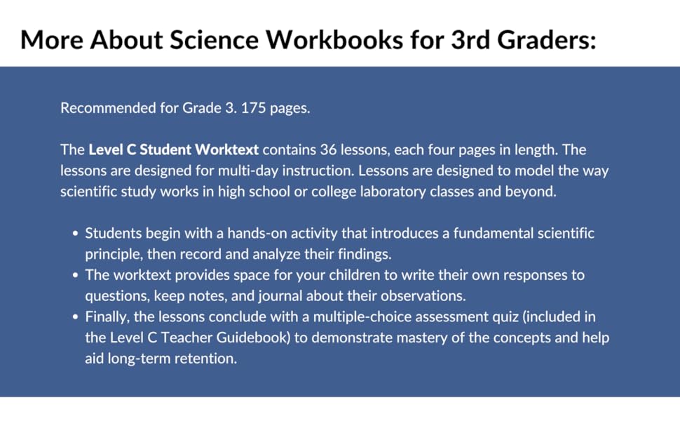 A Reason For Science Student Workbook Level C, 3rd Grade