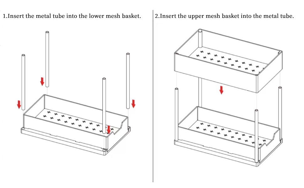 2 Pack Bathroom Organizer,Under Sink Organizers and