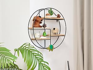 Hawthyhome Circle Wall Shelf Round with 4 Shelves