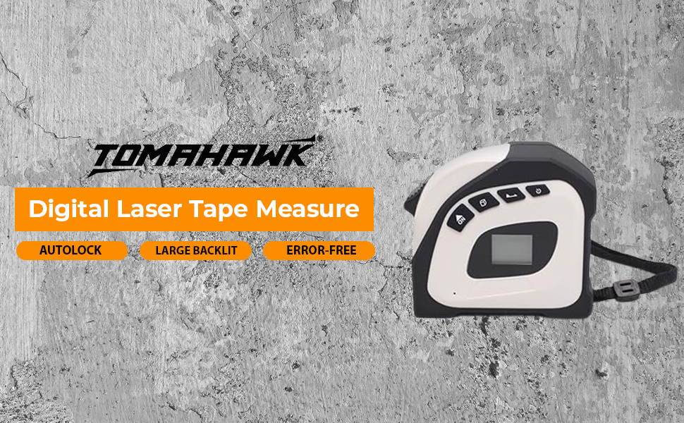 TOMAHAWK 2 in 1 Digital Laser Tape Measure 5M Laser Distance Meter
