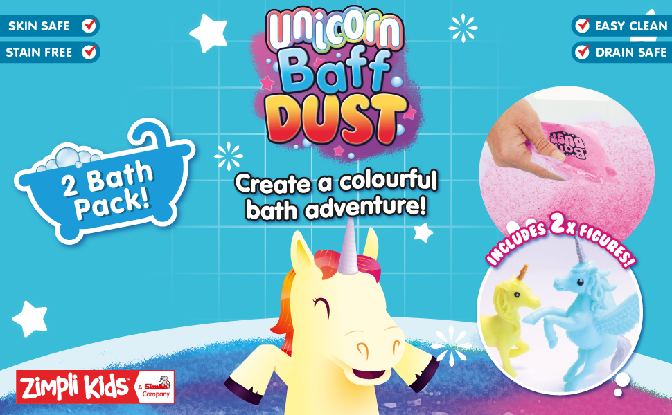 Unicorn Baff dust with figures 