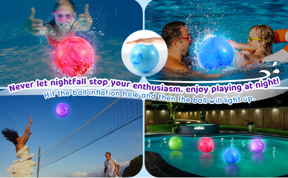 Hiboom Glow in The Dark Swimming Pool Balls Pools Toys