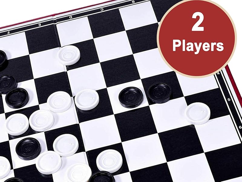 Draughts Game Traditional Checkers Board Game, Strategy Game For Kids