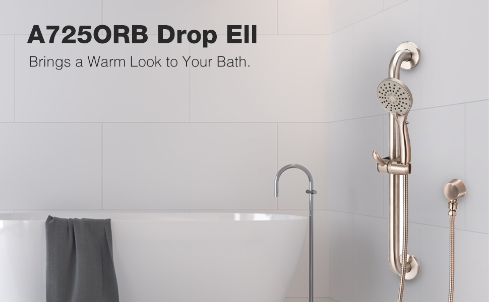 A725ORB Round Drop Ell Handheld Shower Wall Connector, OilRubbed