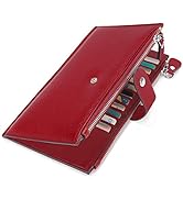 YALUXE Leather Wallets for Women Double Zipper Pockets Phone Holder 22 Card Slots Organizer Billf...