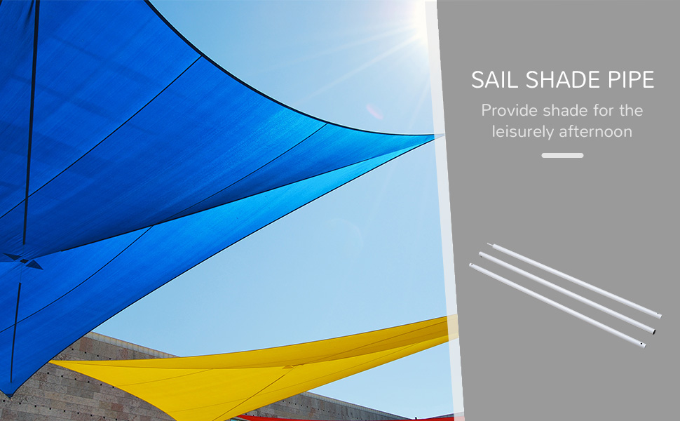 Outsunny 3(m) Awning Sail Shade Canopy Pole Kit Adjustable Pole With