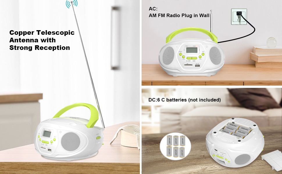 Amazon.com: YOWGULF CD Player Portable Boombox Bluetooth Speaker with ...