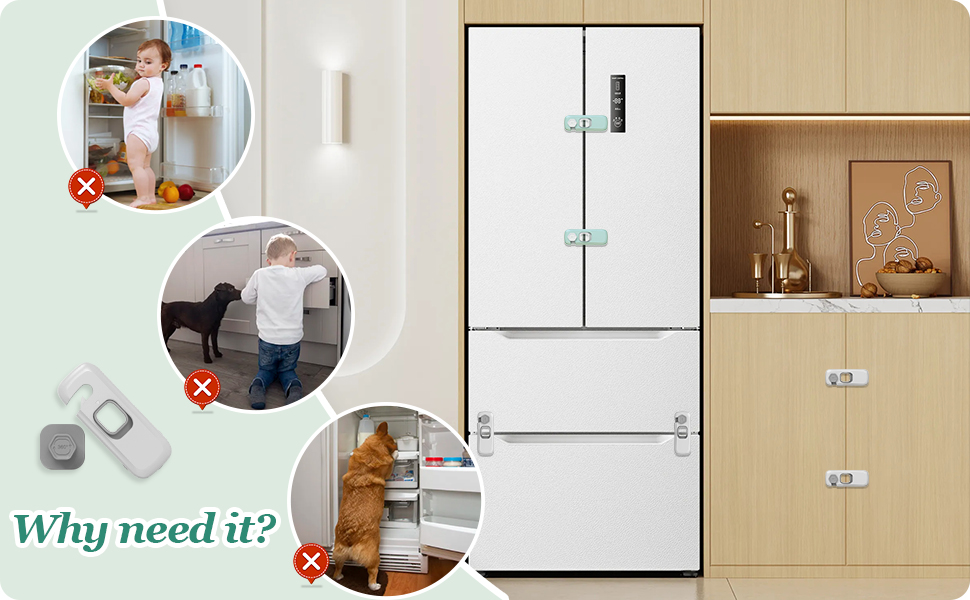 Harewu 5Pcs Kids Security Refrigerator Locks.Protective