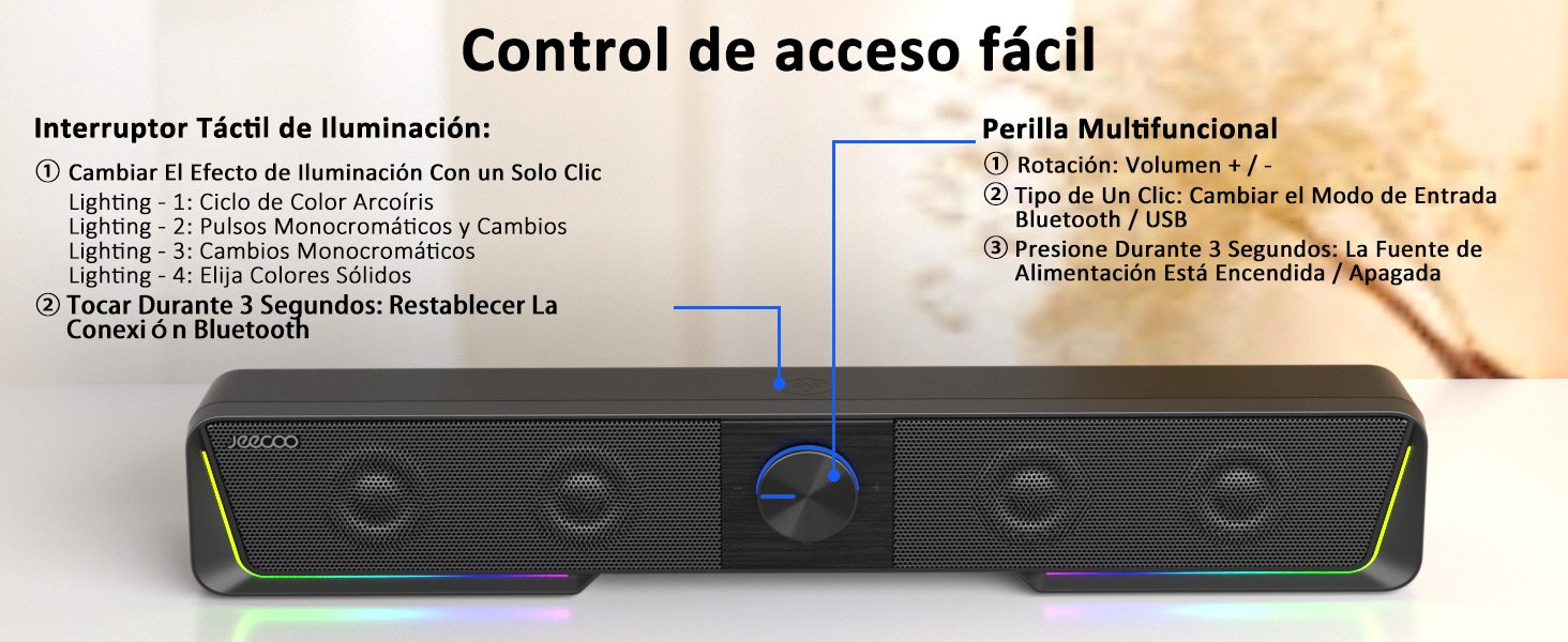 Barra de Sonido Altavoces Bluetooth Suministro de Energía USB 
