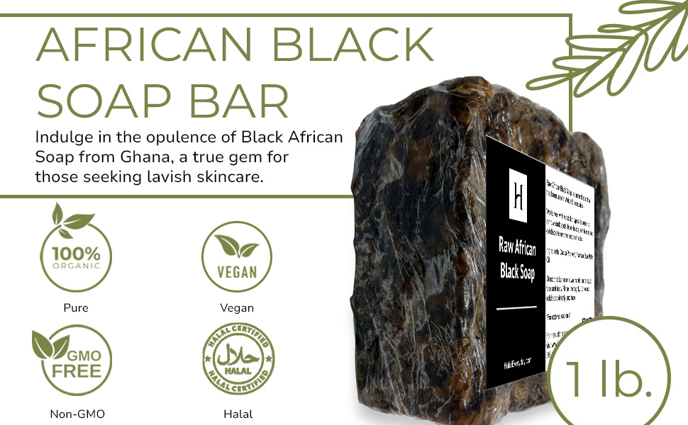 African Black Soap Bar 1 lb.