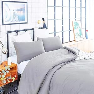 light grey comforter