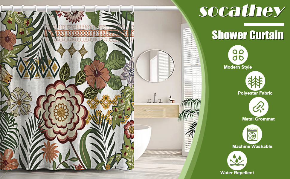 socathey Shower Curtains for Bathroom, Shower Curtain