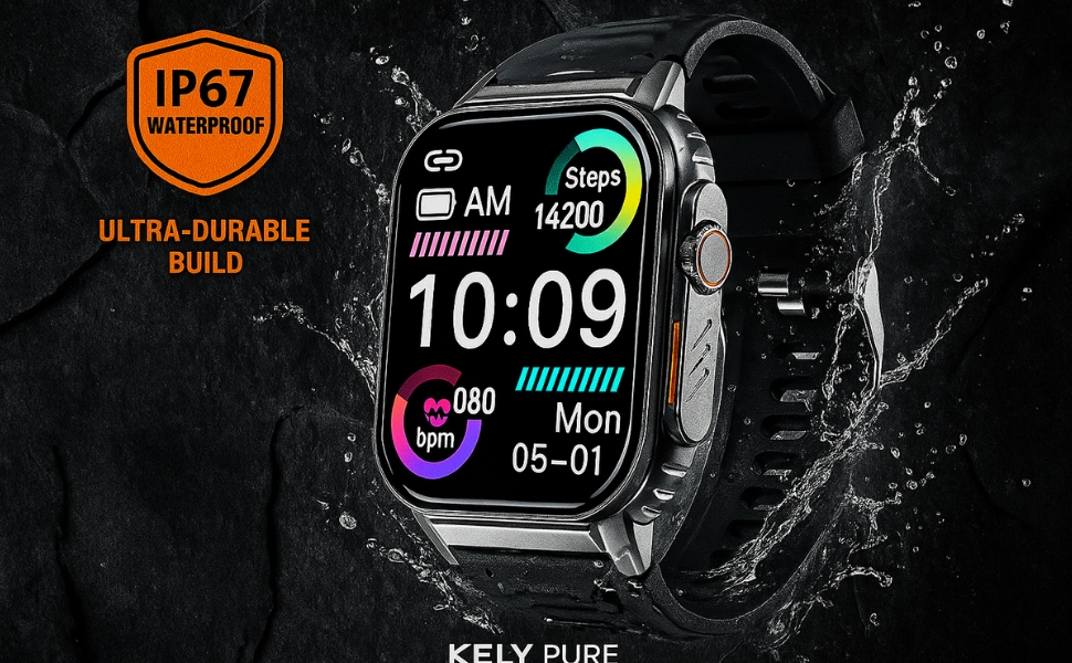 Smartwatch with heart rate, Spo2, step counter, HD screen and durable waterproof body
