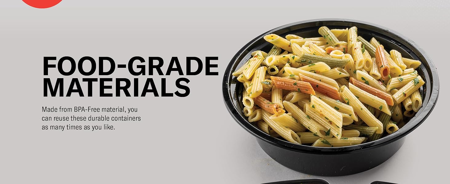 promoze 28 oz round plastic food containers clear lid food grade leak proof microwave safe food prep