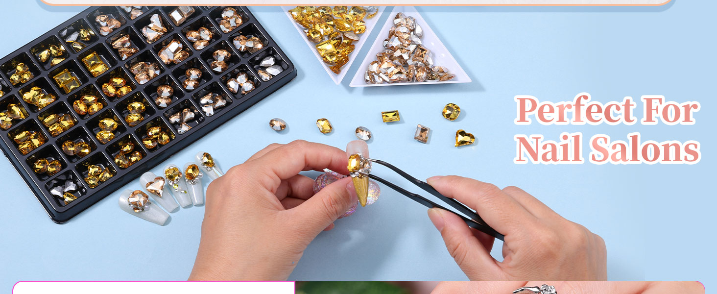 nail stones and gems