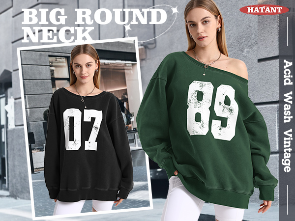 Hatant Off the Shoulder Sweatshirts Womens Oversized