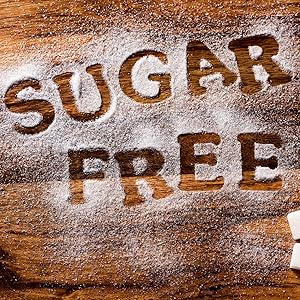 Photo of "sugar free" written in sugar on a table